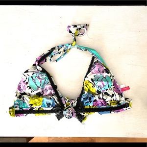 Betsey Johnson Floral Bikini Top - Large